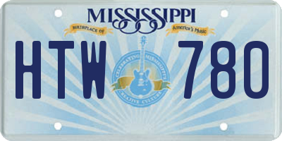 MS license plate HTW780