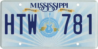 MS license plate HTW781