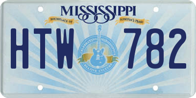 MS license plate HTW782