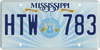 MS license plate HTW783