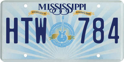 MS license plate HTW784