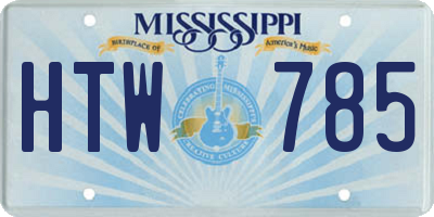 MS license plate HTW785