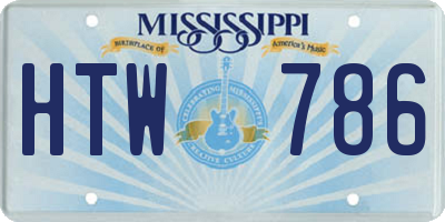 MS license plate HTW786