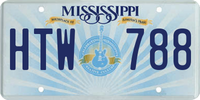 MS license plate HTW788