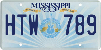 MS license plate HTW789