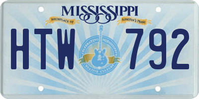 MS license plate HTW792