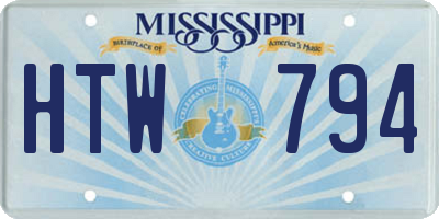 MS license plate HTW794
