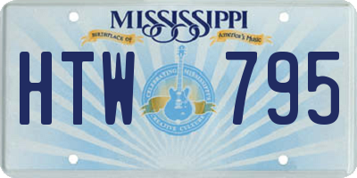 MS license plate HTW795