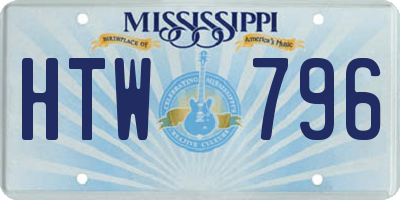 MS license plate HTW796