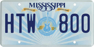 MS license plate HTW800