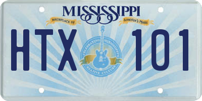 MS license plate HTX101