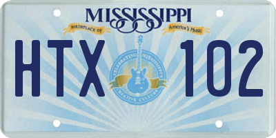 MS license plate HTX102