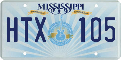 MS license plate HTX105