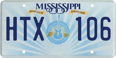MS license plate HTX106