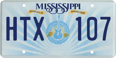 MS license plate HTX107