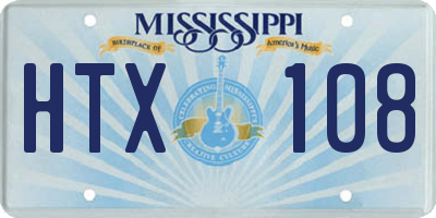 MS license plate HTX108