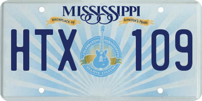 MS license plate HTX109