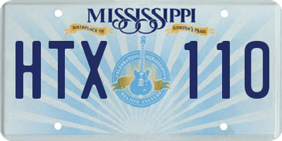 MS license plate HTX110