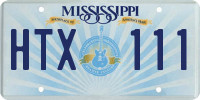 MS license plate HTX111