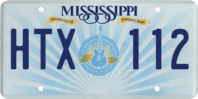 MS license plate HTX112