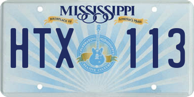 MS license plate HTX113