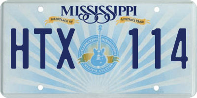 MS license plate HTX114