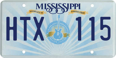 MS license plate HTX115