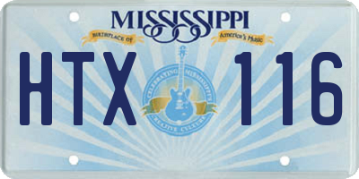 MS license plate HTX116