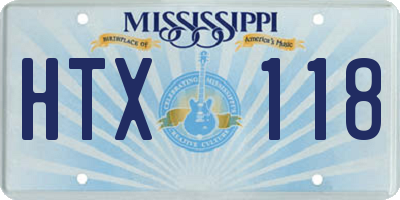 MS license plate HTX118