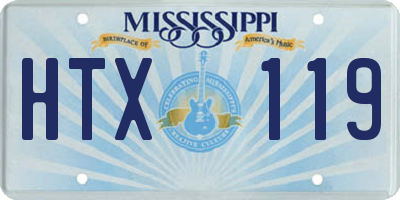 MS license plate HTX119