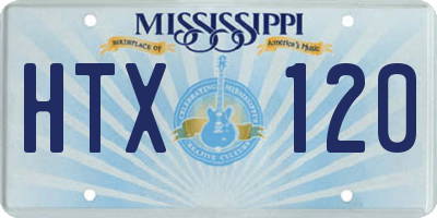 MS license plate HTX120
