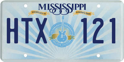 MS license plate HTX121