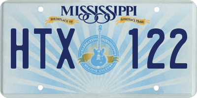 MS license plate HTX122