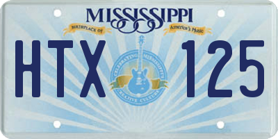 MS license plate HTX125