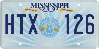 MS license plate HTX126