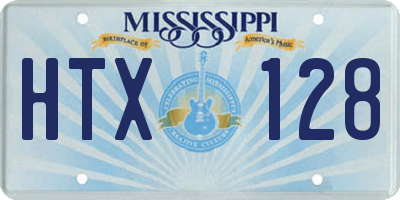 MS license plate HTX128
