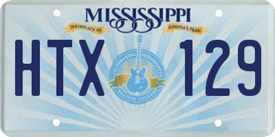 MS license plate HTX129