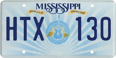MS license plate HTX130