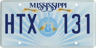 MS license plate HTX131