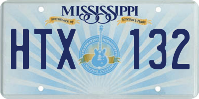 MS license plate HTX132