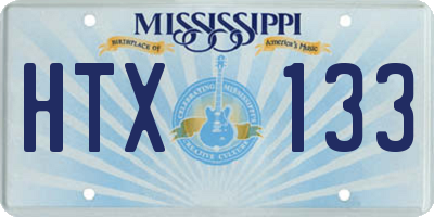 MS license plate HTX133