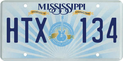 MS license plate HTX134