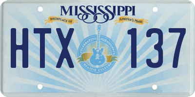 MS license plate HTX137