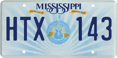 MS license plate HTX143