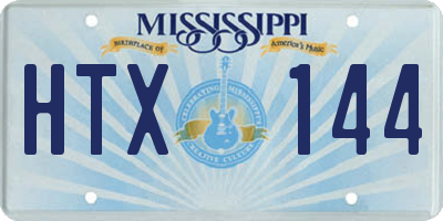 MS license plate HTX144