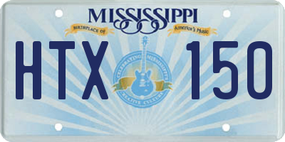 MS license plate HTX150