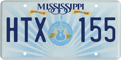 MS license plate HTX155