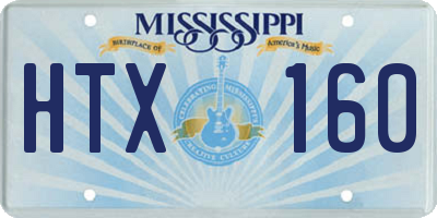 MS license plate HTX160