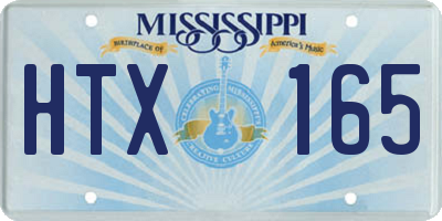 MS license plate HTX165