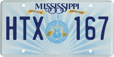 MS license plate HTX167